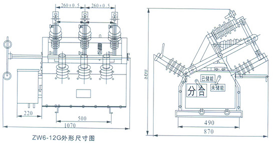 ZW6-12G户外高压真空断路器